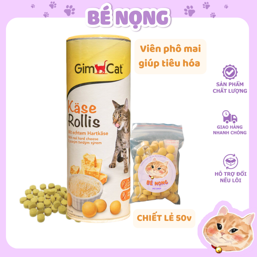 VIÊN PHOMAI GIMCAT KASE ROLLIS HỖ TRỢ TIÊU HÓA, TĂNG NỌNG, DƯỠNG LÔNG CHO MÈO