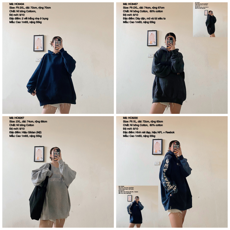 Hoodie oversize second hand nỉ bông, form bồng, chất mới, nhập Mỹ, giá sale kèm quà tặng. (Ảnh thật) 050623-1