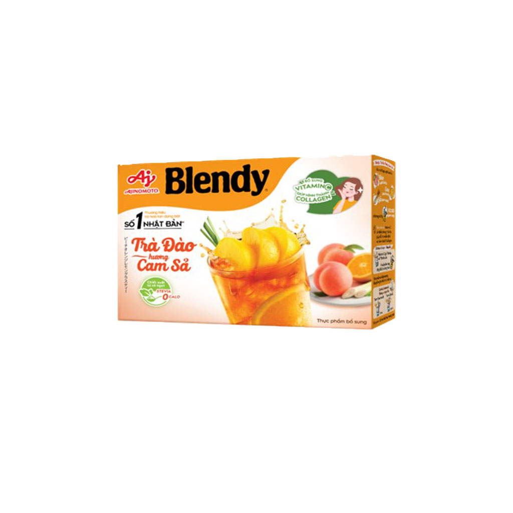 Combo 2 Trà Đào Hương Cam Sả Blendy® 11g/Gói (1 Hộp 8 Gói)