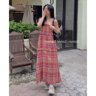 Đầm dây tầng bbd kẻ ô