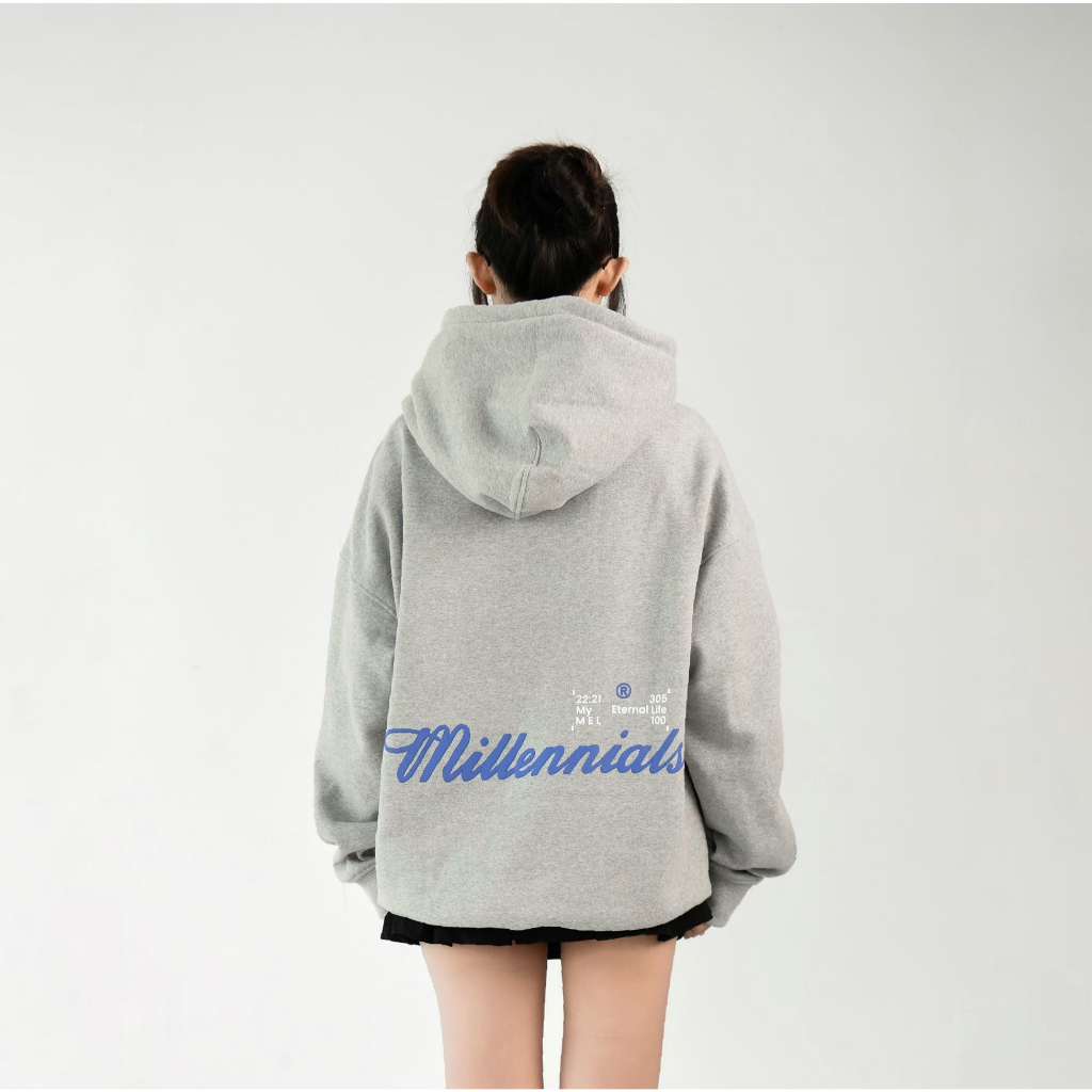 Áo Hoodie Cinder Millennials, Áo Khoác Hoodie Zip Nam Nữ Form Rộng Thêu Cao Cấp, Local Brand Chính Hãng