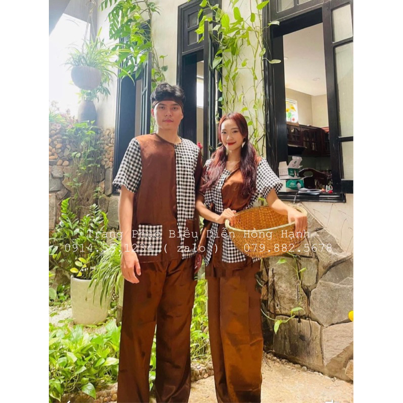 Bà Ba phối caro tặng kèm khăn rằn