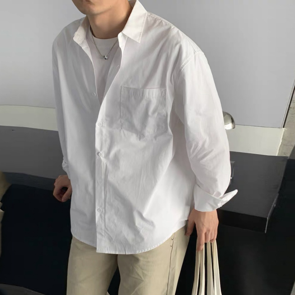 Áo Sơ Mi Nam 2STOREGLE Phom Rộng Chất Cotton Mát Kiểu Dáng Kẻ Sọc Phong Cách Hàn Quốc Thời Trang Trẻ Trung Hiện Đại