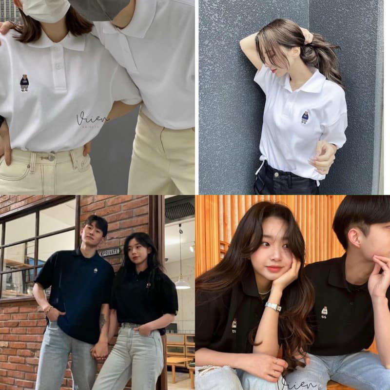 [ẢNH THẬT-CÓ SẴN] Polo gấu form suông mã S