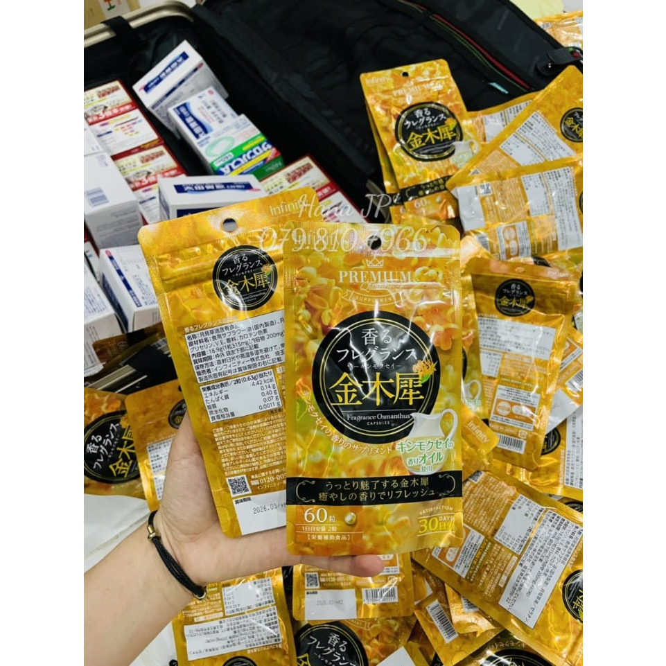 Viên Thơm Cơ Thể HƯƠNG HOA HỒNG/ HOA QUẾ HOA Premium Infinity Fragrance 60/120 Viên Nhật Bản