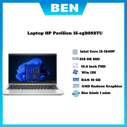 HP Pavilion 15-eg2082TU (7C0Q5PA) | Vàng | Intel Core i5-1240P | Ram 8GB | 512GB SSD | 15.6 inch FHd