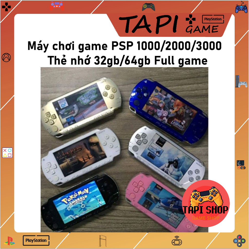 Máy chơi game PSP 1000/2000/3000 | Thẻ nhớ 32gb/64gb Full game