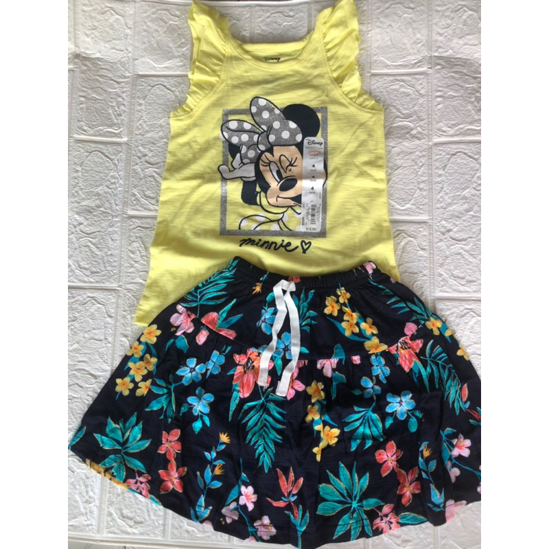 Set áo cánh tiên và chân váy có quần bên trong sz 1Y-7Y