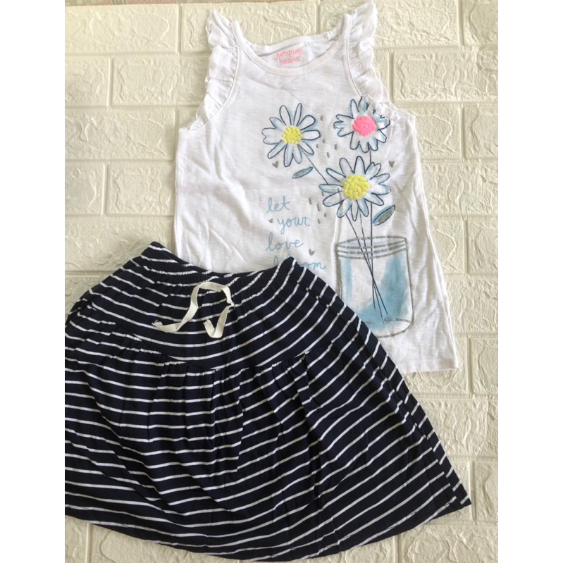 Set áo cánh tiên và chân váy có quần bên trong sz 1Y-7Y