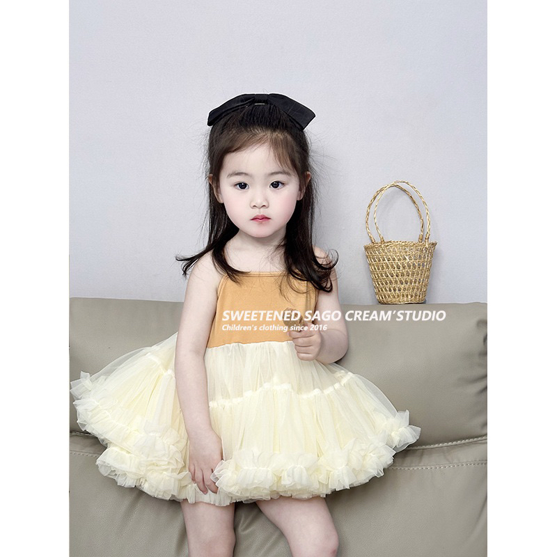 Váy Hai Dây Bồng Bềnh Công Chúa Bé Gái