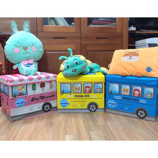 [Hàng chất đẹp] Thùng đựng đồ hình xe bus cho bé (KT 38cmx25cmx25cm)