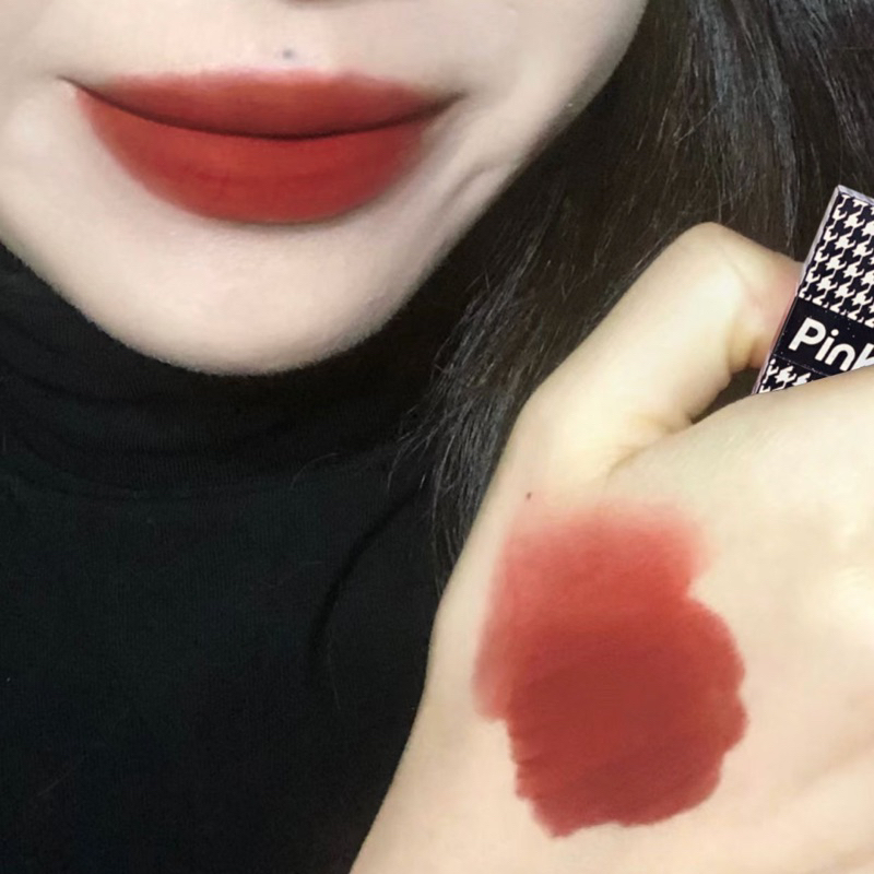 Mã A38 Son Môi Lì  Pink CoCo Màu Đỏ Mận Thiết Kế Vỏ Son Hình Chai Rượu Vang Độc Đáo