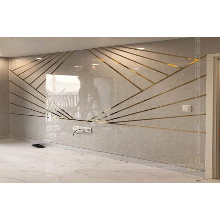 Nẹp Trang Trí LA Cuộn Dài 2,4m Inox Vàng Gương Và Bạc Gương