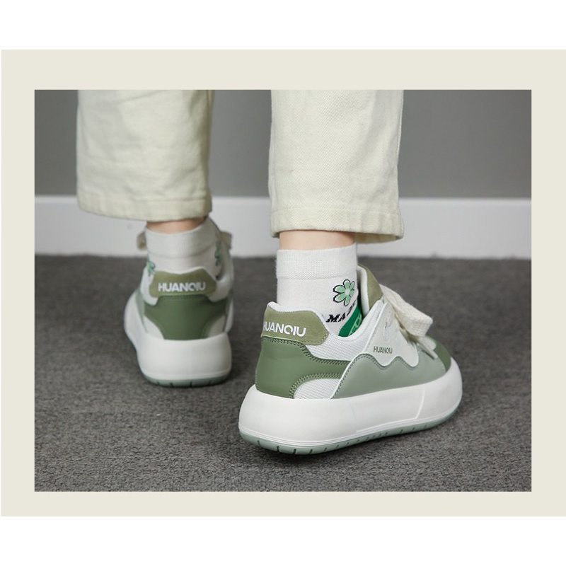 Giày thể thao độn đế HUANQIU cao cấp chính hãng, giày bánh mì nâng chiều cao cho nữ 3cm