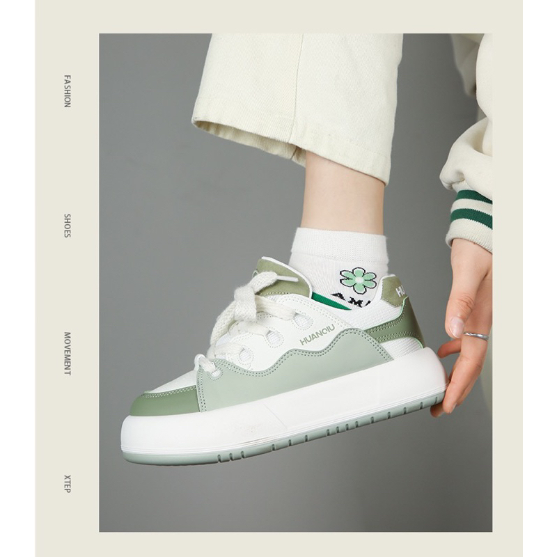 Giày thể thao độn đế HUANQIU cao cấp chính hãng, giày bánh mì nâng chiều cao cho nữ 3cm