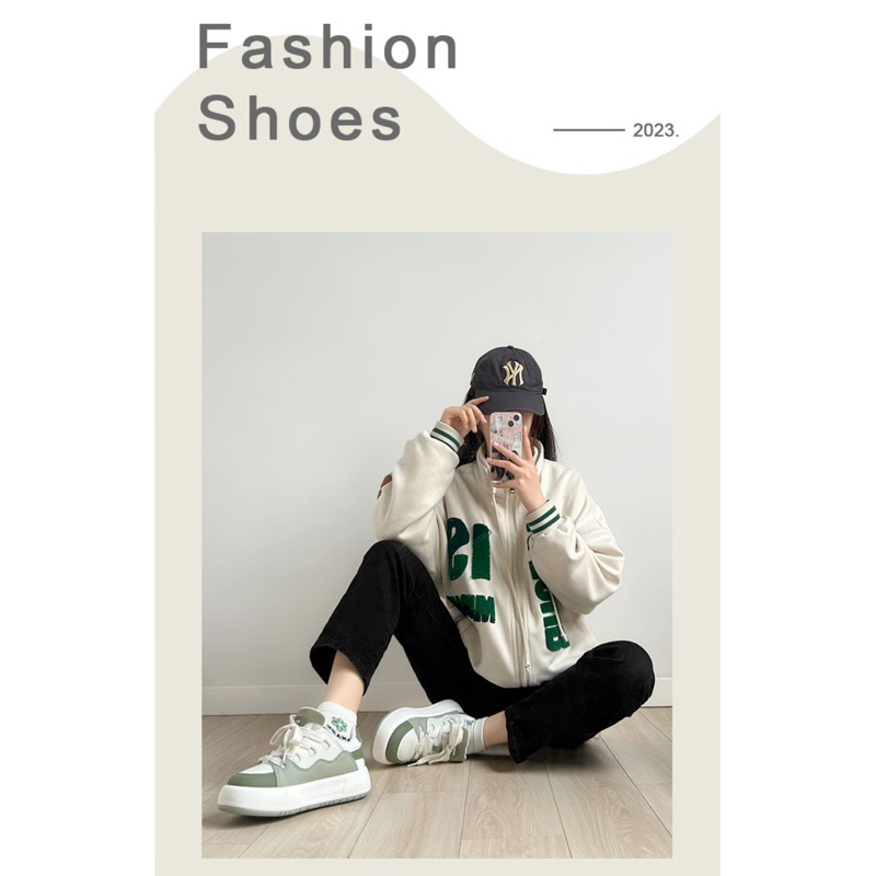 Giày thể thao độn đế HUANQIU cao cấp chính hãng, giày bánh mì nâng chiều cao cho nữ 3cm