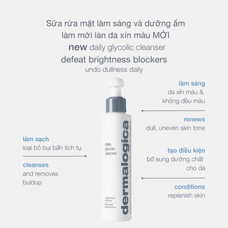 - sữa rửa mặt sáng da dermalogica daily glycolic cleanser 150ml