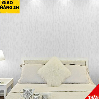 Decal giấy dán tường 10M sợi chỉ trắng khổ 45cm keo sẵn, sang trọng