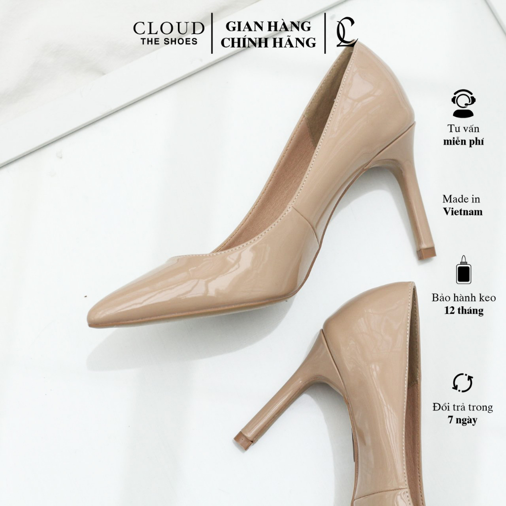 Giày cao gót CL bít mũi mũi nhọn đơn giản