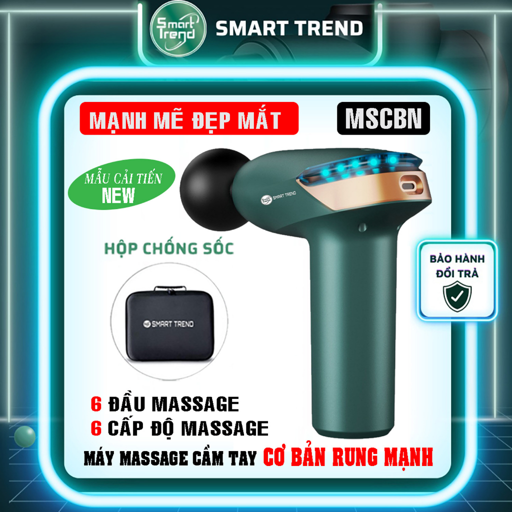 Máy massage cầm tay Smart Trend MSCBN (New) Máy đấm lưng cơ bản phiên bản nâng cấp có đèn giúp mát xa cổ vai gáy