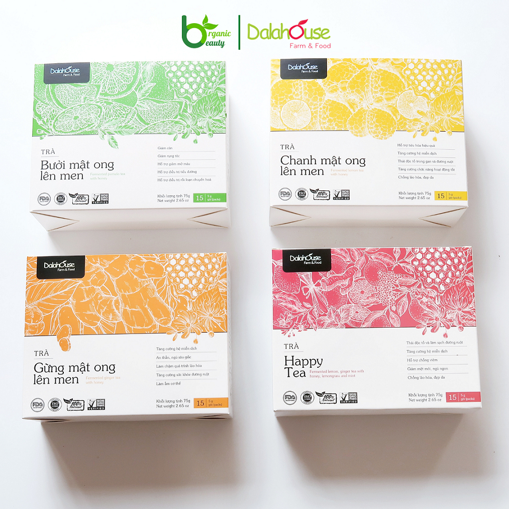 Gói Lẻ - Trà Thảo Dược Lên Men Dalahouse - Fermented Herbal Tea Dalahouse - 4 Loại Trà, Gói Lẻ Tiện Dụng - Hộp 75g