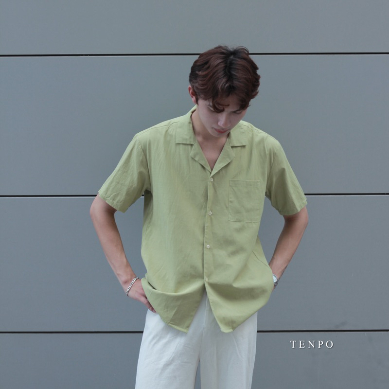 Áo sơmi nam TENPO đũi | Cuban Shirt