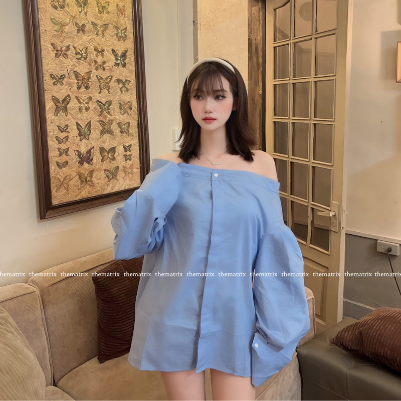 Áo sơmi trễ vai form rộng by Thematrix