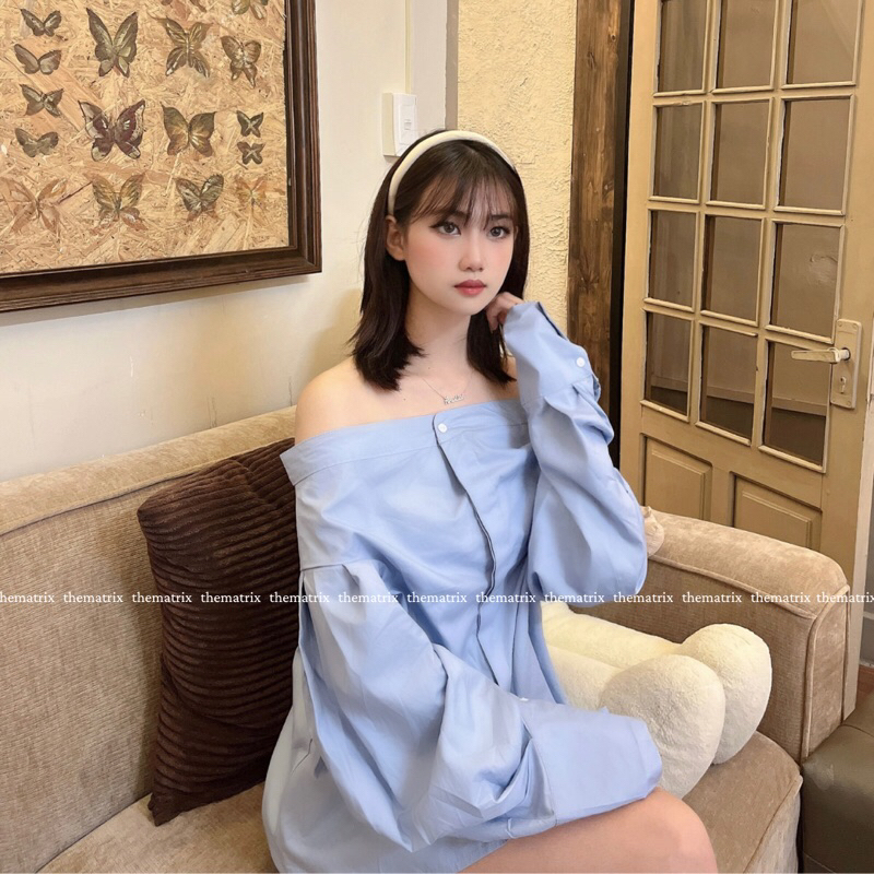 Áo sơmi trễ vai form rộng by Thematrix