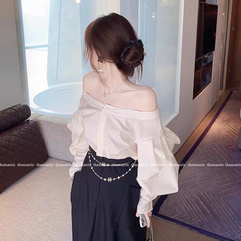 Áo sơmi trễ vai form rộng by Thematrix