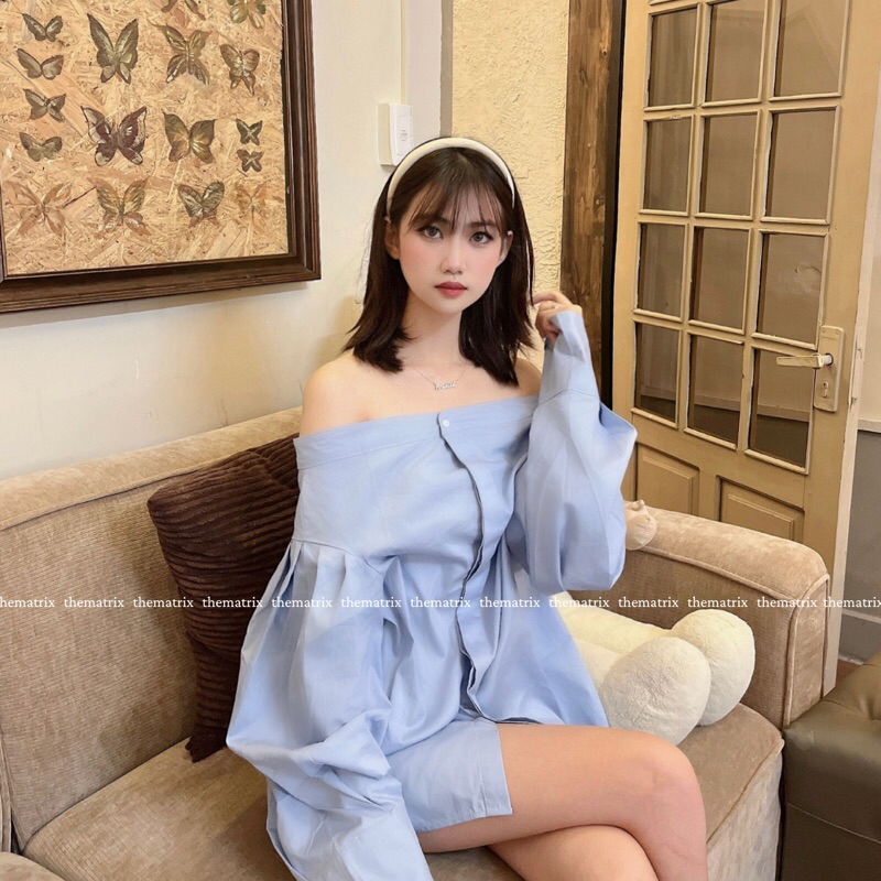 Áo sơmi trễ vai form rộng by Thematrix