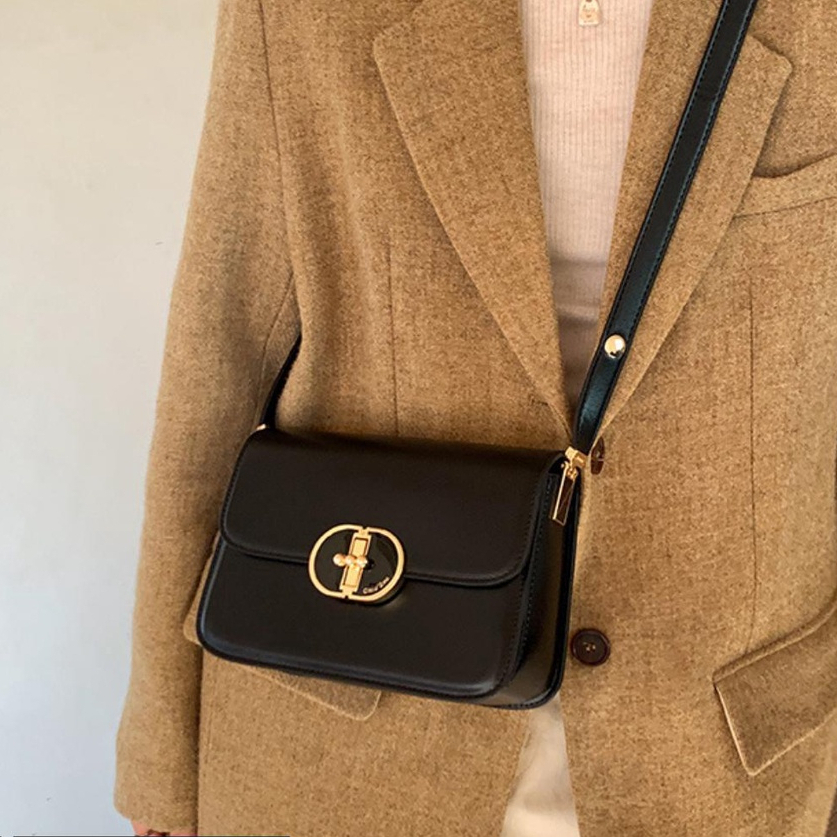 Túi xách nữ đeo chéo, đeo vai đi chơi đi làm basic khóa xoay ST11