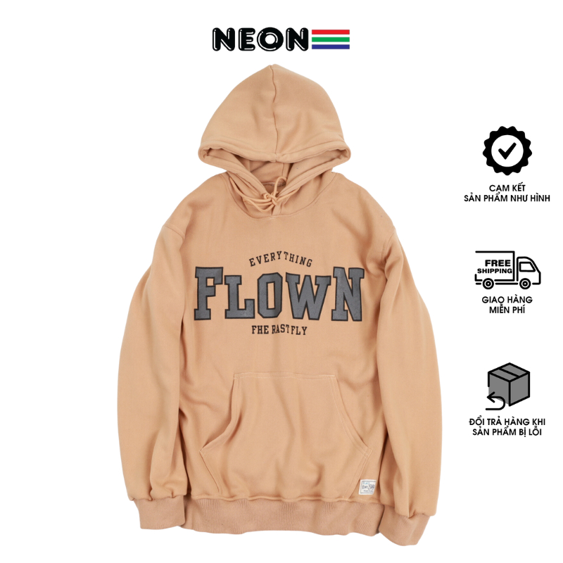 Áo khoác hoodie Neon form rộng chất cotton co giãn, Áo hoodie unisex nam nữ tay bồng có mũ | BigBuy360 - bigbuy360.vn
