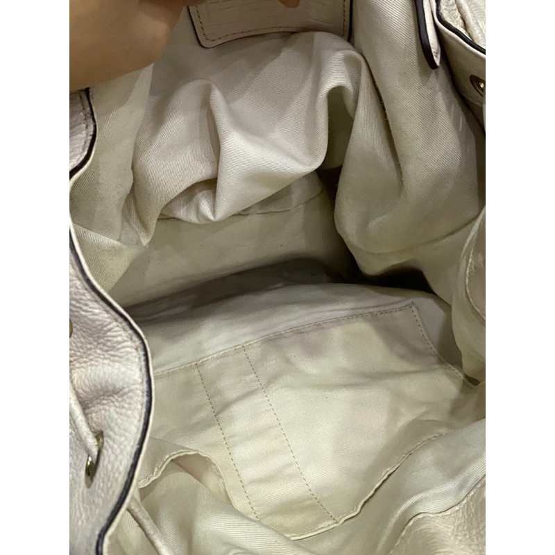 Balo si hiệu COAC.H của Mỹ màu trắng kem da bò hạt