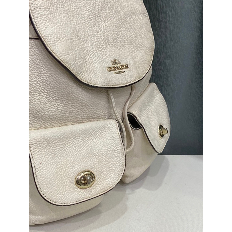 Balo si hiệu COAC.H của Mỹ màu trắng kem da bò hạt