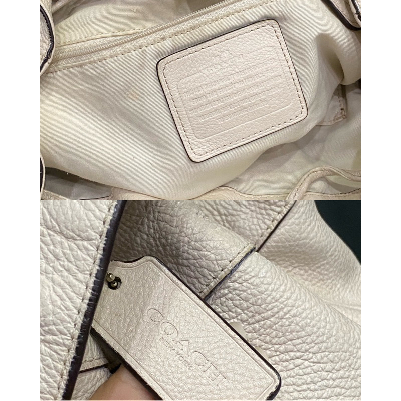 Balo si hiệu COAC.H của Mỹ màu trắng kem da bò hạt