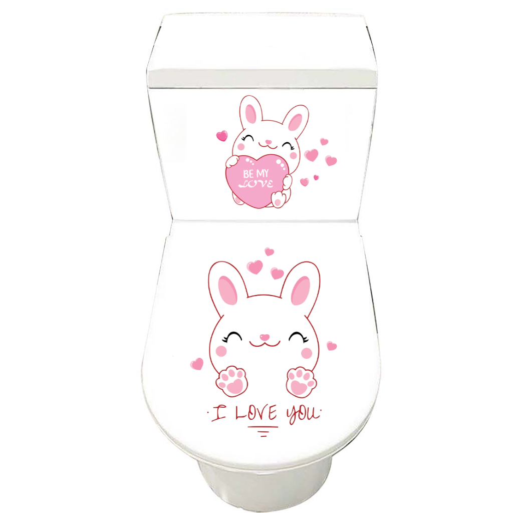 Decal dán Toilet CÁC MẪU ĐÁNG IU - Trang trí nhà cửa