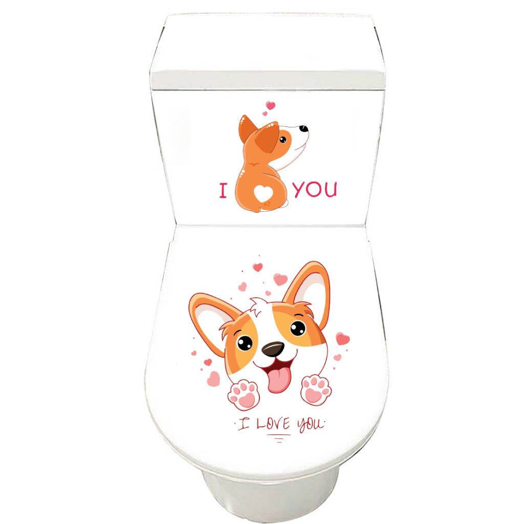 Decal dán Toilet CÁC MẪU ĐÁNG IU - Trang trí nhà cửa