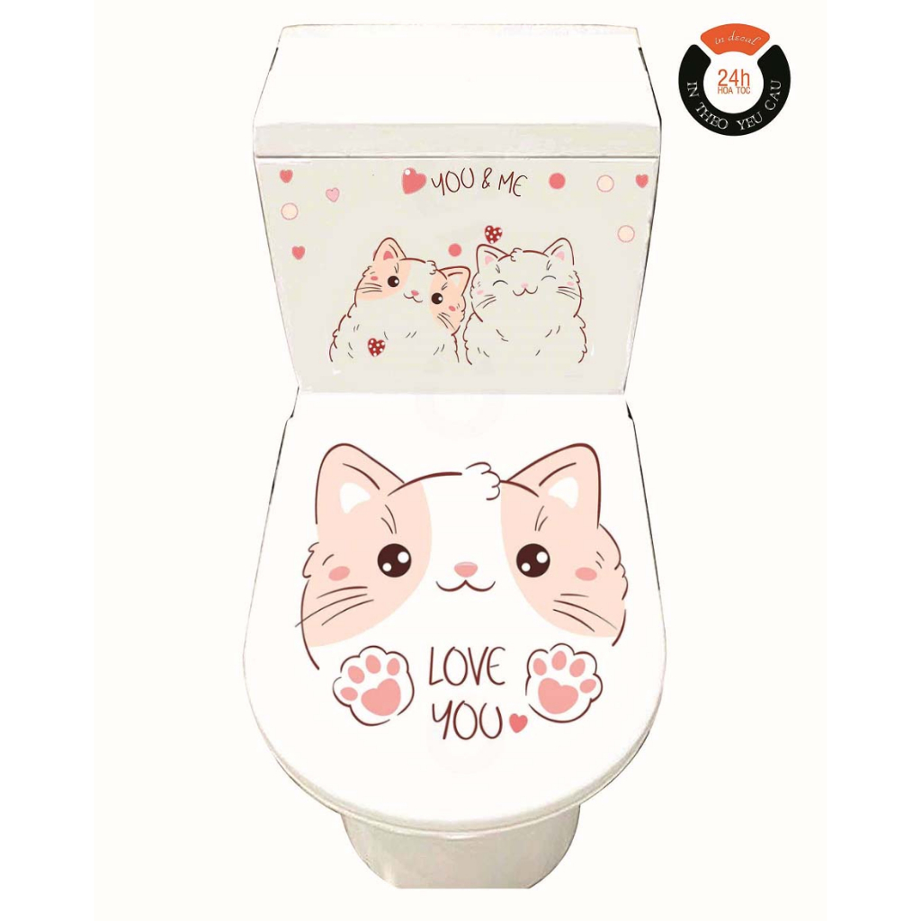 Decal dán Toilet CÁC MẪU ĐÁNG IU - Trang trí nhà cửa
