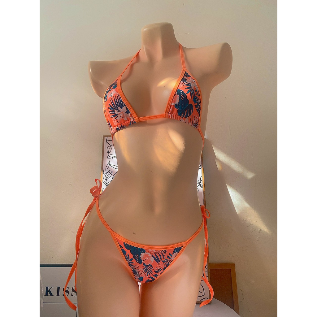 BK029 Bộ đồ lót lọt khe bikini hai mảnh bốc lửa vải lụa mềm - KELLY WANG