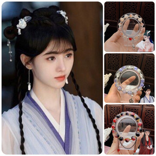 Vòng tay hoa nhung cúc tịnh y handmade bằng kim loại mạ mix hạt bột đá ép nhiều mẫu