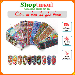 Phoi thổ cẩm trang trí móng đa sắc màu chăm sóc trang trí móng Shoptinail