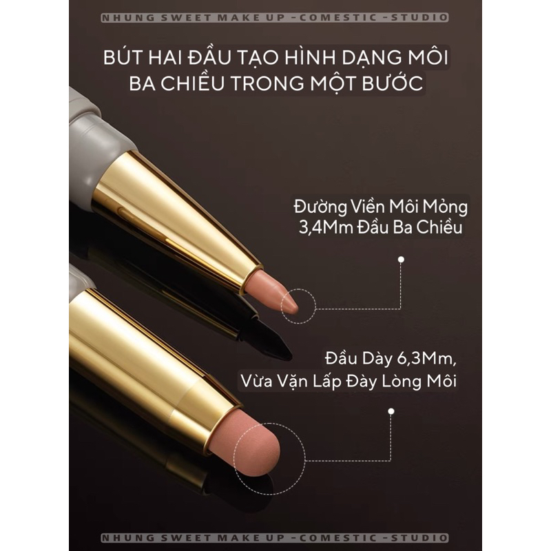 Bút 2 Đầu Tạo Hình Dáng Môi 3 Chiều Tiện Lợi Và Thân Thiện Cho Da