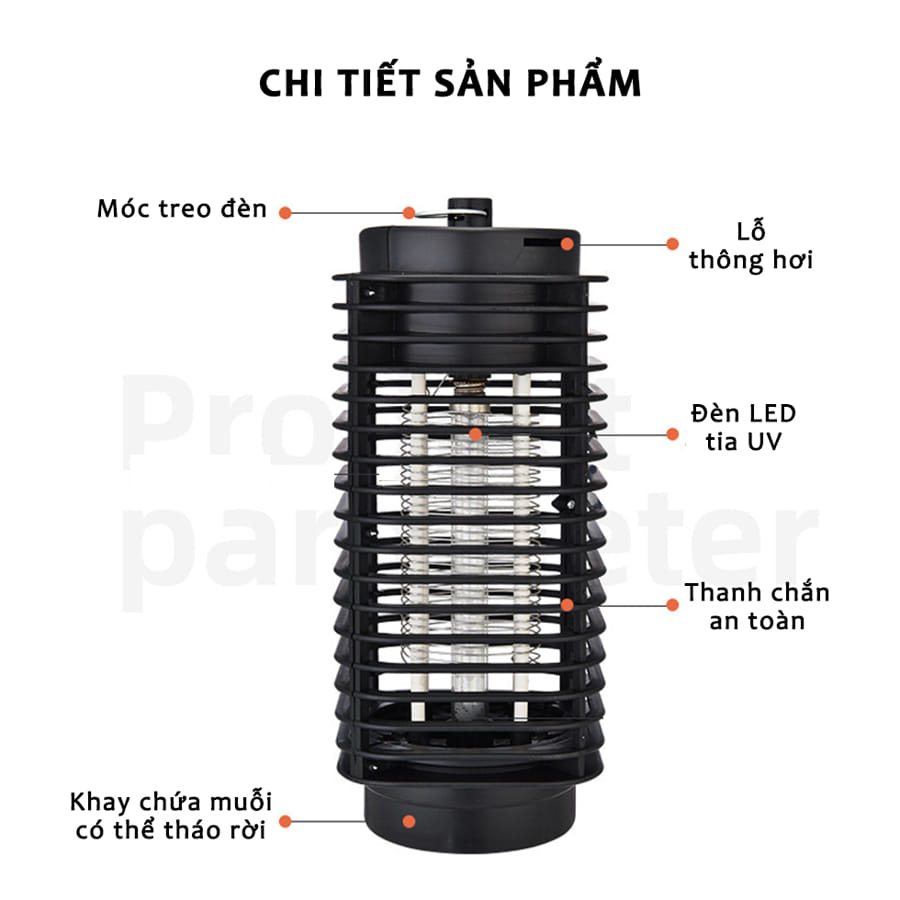 Đèn Bắt Muỗi Côn Trùng Melli Điện Quang Hình Tháp 3D Kiêm Đèn Ngủ Sạc USB Tiện Lợi