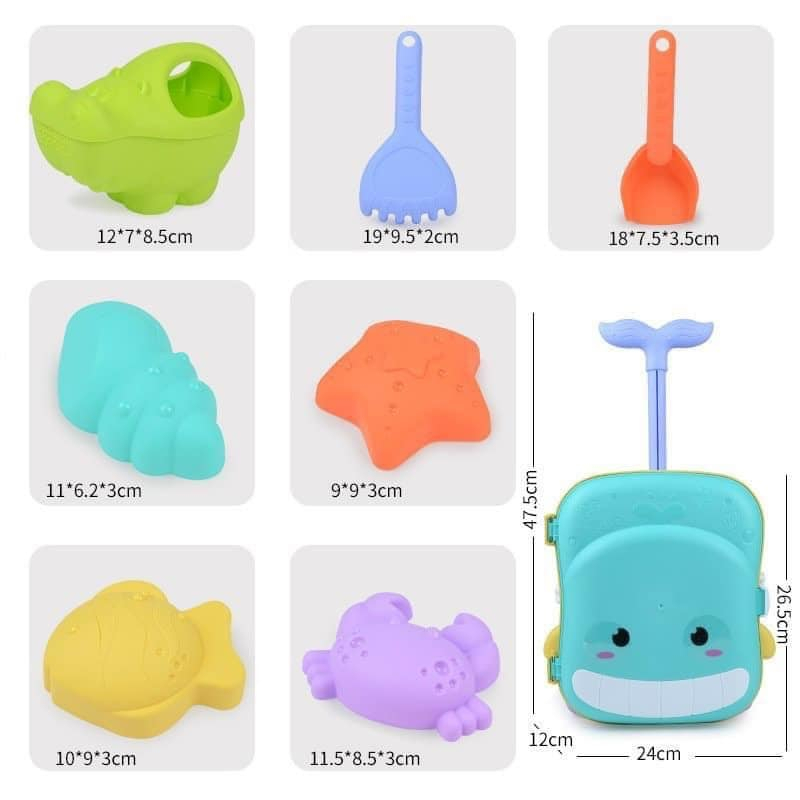 [GIFT] Đồ Chơi Vali Xúc Cát Đi Biển Cho Bé