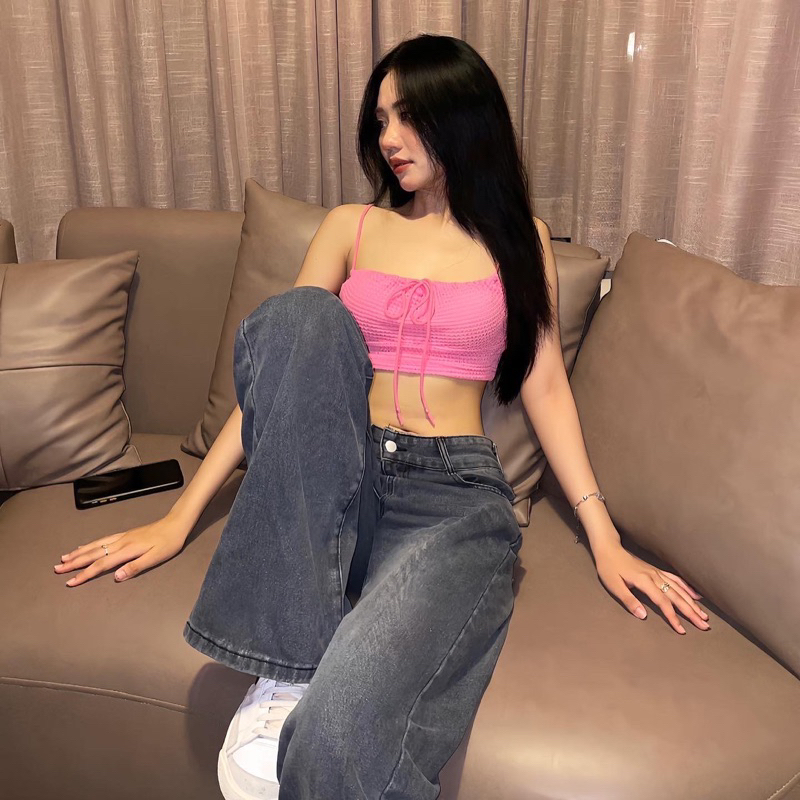 Áo croptop hồng baby siêu mát cho mùa hè