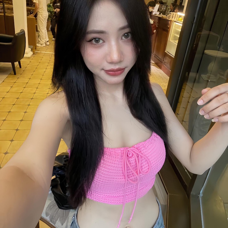 Áo croptop hồng baby siêu mát cho mùa hè