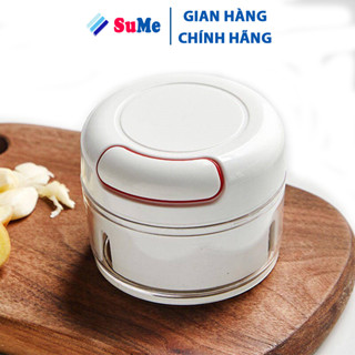 Máy xay tỏi ớt cầm tay mini, hũ cối xay tỏi ớt mini rút dây đa năng