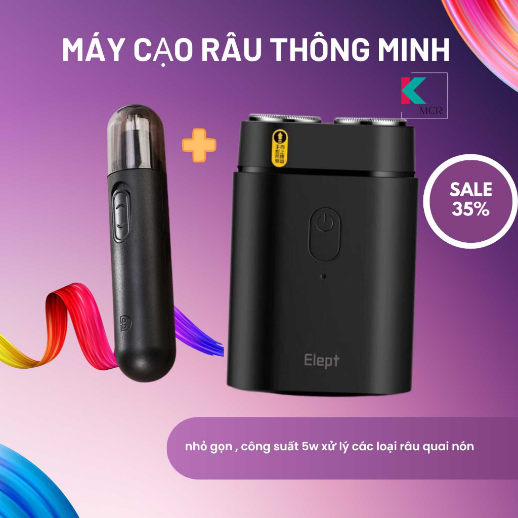 Combo máy cạo râu 585 đen và tỉa lông mũi cực chất dành cho nam giới