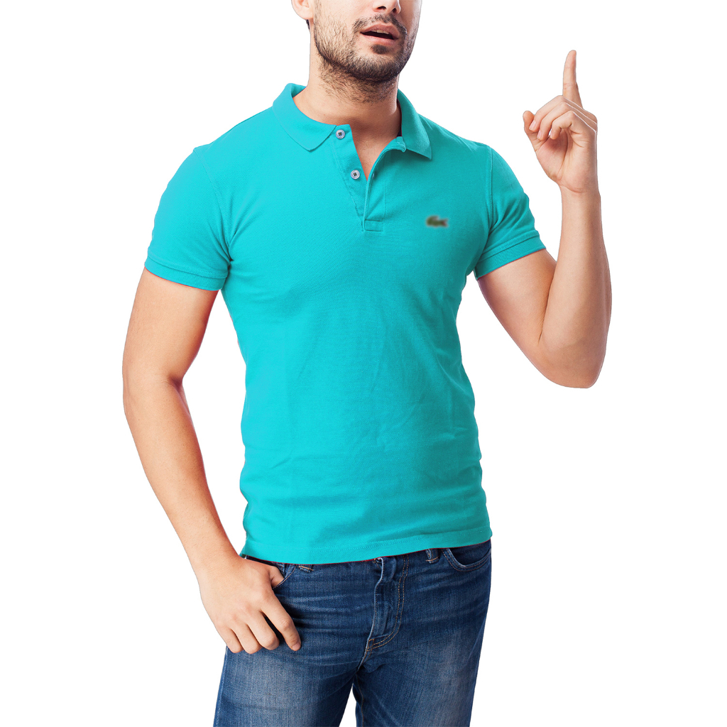 Áo Thun Polo Nam TShirt cổ bẻ ngắn tay vải Cá Sấu Cotton cao cấp chuẩn form tone xanh CSNAXANH - HTB
