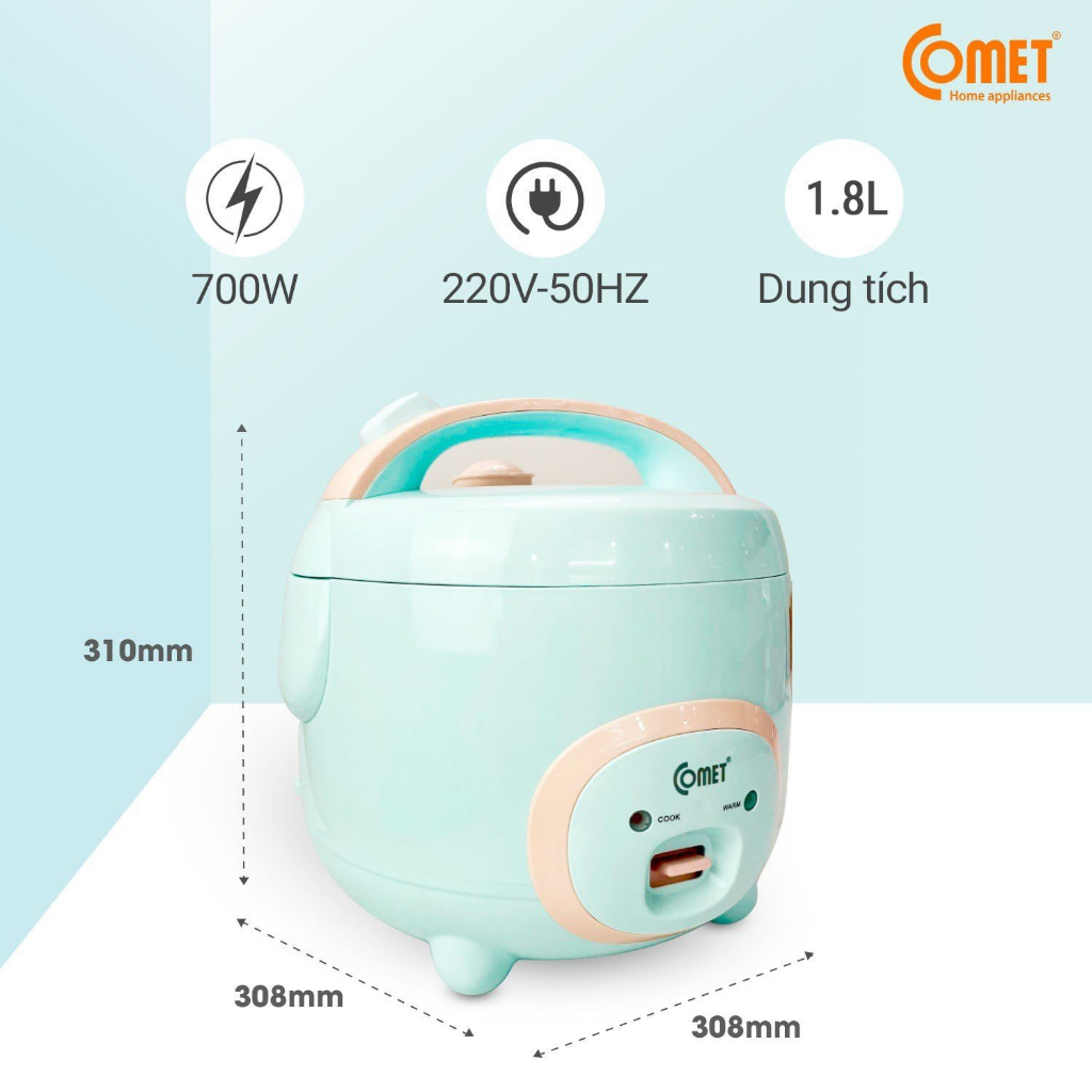 Nồi cơm điện nắp gài 1,8L COMET - CM8007